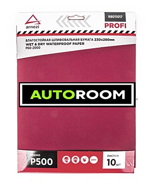 Бумага наждачная водостойкая 230x280мм P500 Profi (1шт) ARNEZI R8011017