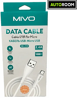 Кабель Mivo MX 21M (micro USB) бел