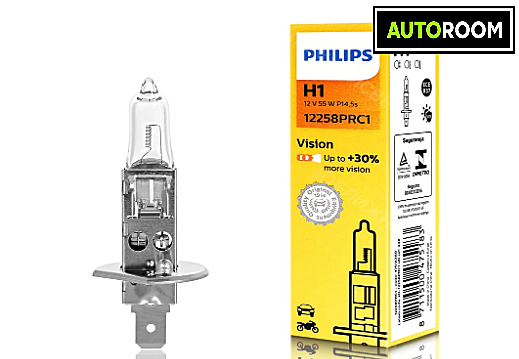 Лампа PHILIPS H1 12V 55W P14 +30% 12258PRC1