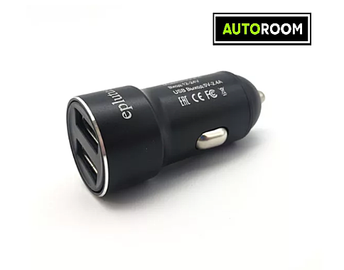 Автомобильное зарядное устройство 2 USB EPLUTUS 214 (черный)