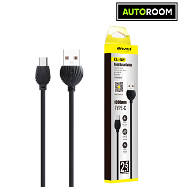 Кабель AWEI GL 62 Type-c USB черный 